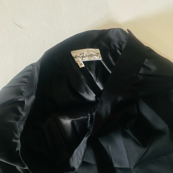 Vintage Helen Fabrikant Black Long Evening Cocktail Skirt Sz 14 30Wx44L - Picture 3 of 5